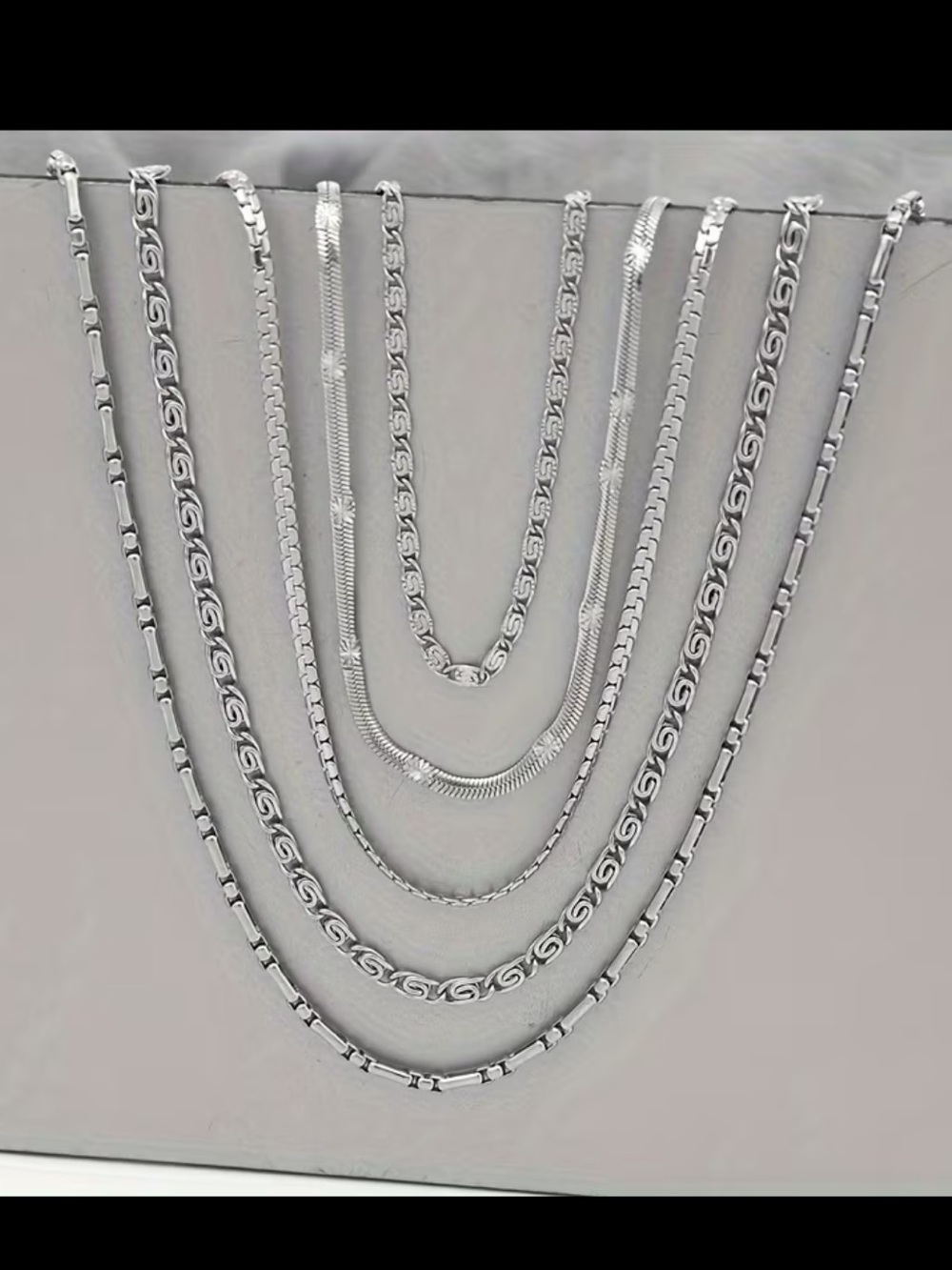 5 Pieces Stainless Steel Chains Necklace